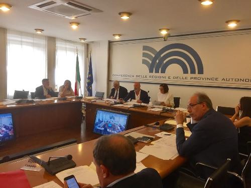Gianni Torrenti (Assessore regionale Cultura, Sport e Solidarietà) durante i lavori della Conferenza Stato-Regioni - Roma 27/07/2017